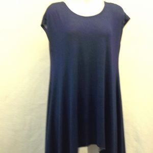 Love In Navy Short Sleeve Loose Blouse